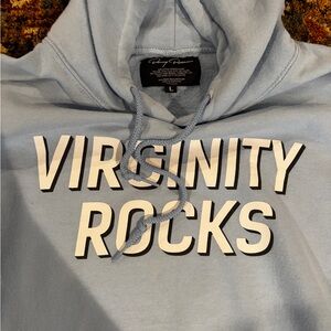 Blue Hoodie with Bold Text